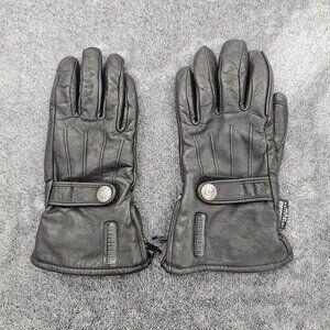 FirstGear Gloves Womens Large black leather fleece lined side zip insulated moto